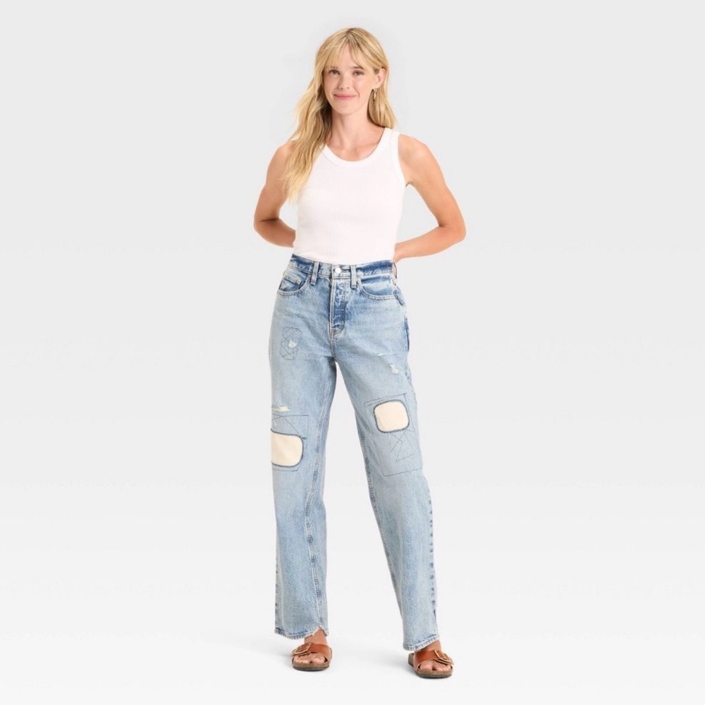 Universal Thread Patchwork Mid Rise Jeans Size 10 Regular - Picture 14 of 14